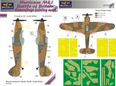 Lf Model M3284 Mask Hurricane Mk.I Battle of Britain Camo B 1/32