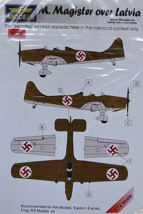LF Model M7208 Mask Miles Magister over Latvia (ARK/RS/FROG) 1/72