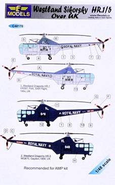Lf Model C48170 Decals W.Sikorsky HR.1/5 over UK 1/48