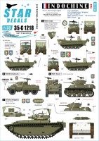 Star Decals 35-C1218 Indochine # 3. The Foreign Legion - Regiment Etranger Cavalerie.M29C Weasel, M3A1 White Scout Car, M8 Greyhound, M5A1 Stuart, LVT-4 and LVT(A)-4 Alligator 1/35