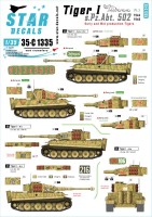 Star Decals 35-C1335 Pz.Kpfw.VI Tiger I sPzAbt 502 # 3.Early / Mid production Tigers 1944-45 1/35