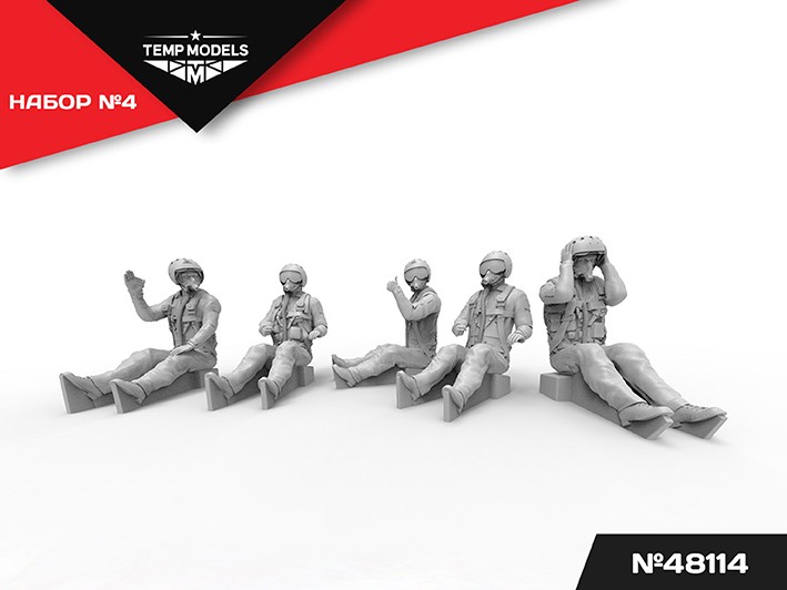 Temp Models 48114 Пилоты Вкс Рф. Полетная Поза. Набор №4 1/48