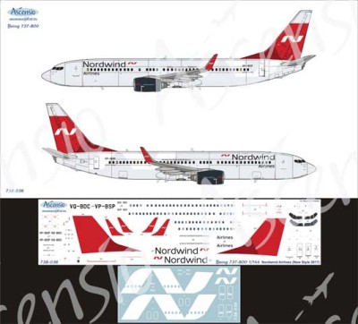 Ascensio 738-036 737-800 Nordwind Airlines 1/144