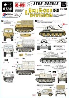 Star Decals STAR35851 Skijager Division Eastern front. Soviet T-34 m/41, T-34 m/1943, R.S.O.1 Grille Ausf.H, Kfz 1 Kugelwagen Typ 82 1/35