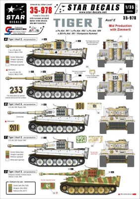 Star Decals STAR35978 Pz.Kpfw.VI TigerI Mid production (with zimmerit) 1/35