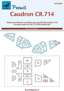 Peewit M72209 1/72 Canopy mask Caudron CR.714 (RS MODEL)