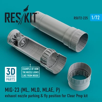 Reskit RSU72-0225 MiG-23 ML,MLD,MLAE,P exh.nozzle parking pos. 1/72