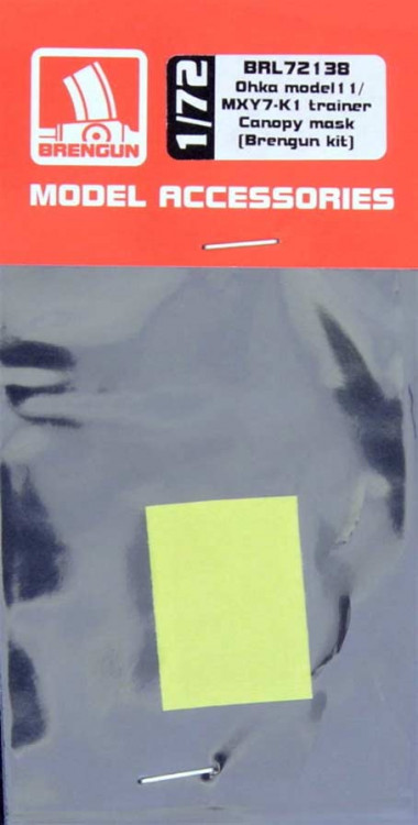 Brengun BRL72138 Yokosuka MXY7 Ohka mod.11 - canopy mask 1/72