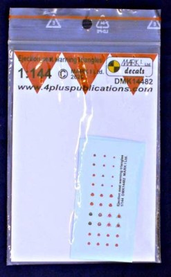 4+ Publications DMK-14482 1/144 Decals Eject.seat warning triangles (2 sets)