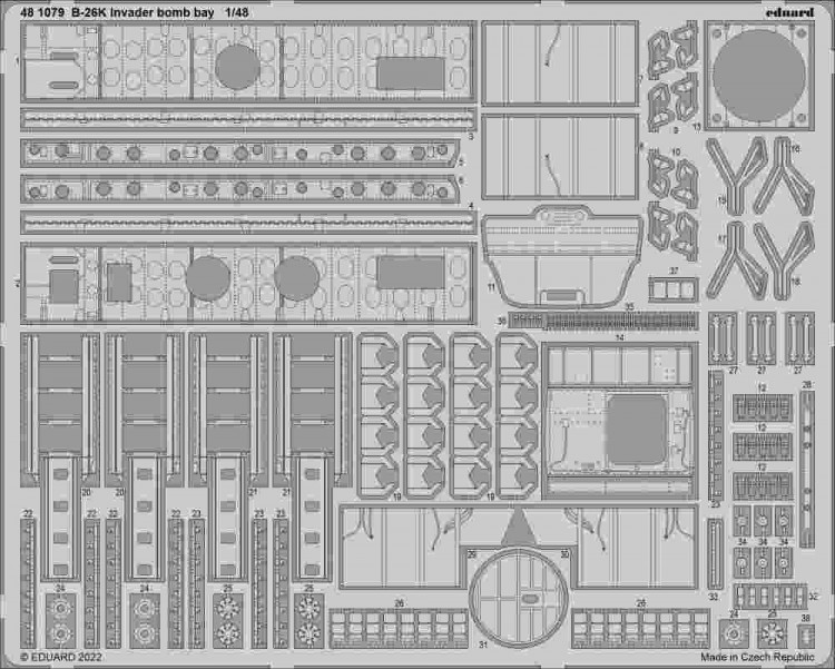 Eduard 481079 SET B-26K Invader bomb bay (ICM) 1/48