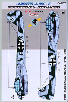 Kora Model NDT72033 Ju88C-6 Destroyer of U-Boot hunt. Pt.4 декали декали 1/72