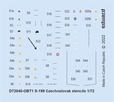 Eduard D72040 Decals S-199 Czechoslovak stencils (EDU) 1/72