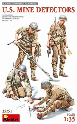Miniart 35251 US Mine Detectors (4 fig.&amp;equipments+weapons) 1/35