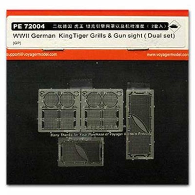 Voyager Model PE72004 WWII German KingTiger Grills &amp; Gun Sight ( Dual Set) (For DRAGON Kit) 1/72