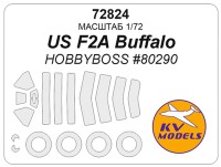 KV Models 72824 US F2A Buffalo (HOBBYBOSS #80290) + wheels masks Hobby Boss US 1/72