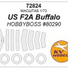 KV Models 72824 US F2A Buffalo (HOBBYBOSS #80290) + wheels masks Hobby Boss US 1/72