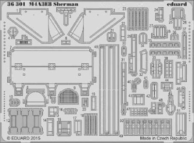 Eduard 36301 1/35 Фототравление M4A3E8 Sherman