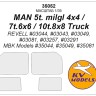 KV Models 35052 MAN 5t. milgl 4x4 / 7t milgl 6x6 / 10t. milgl 8x8 Truck (REVELL #03044, #03043, #03049, #03081, #03257, #03291 / MBK Models #35044, #35049, #35081) REVELL GE 1/35