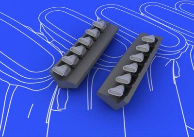 Eduard 648099 1/48 Набор дополнений Spitfire exhaust stacks fishtail