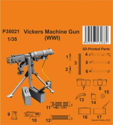 CMK P35021 Vickers Machine Gun, WWI (3D-print) 1/35