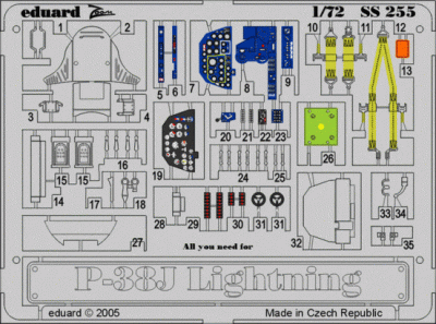 Eduard 73255 P-38J ACA