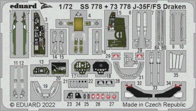 Eduard SS778 J-35F/FS Draken (HAS/H.2000) 1/72