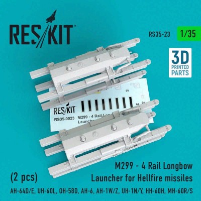 Reskit 35023 M299 - 4 Rail Longbow Launcher for Hellfire 1/35