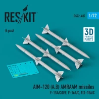 Reskit 72407 AIM-120 (A,B) AMRAAM missiles (4 pcs.) 1/72