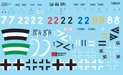 Aims AIMS72D029 Late war Messerschmitt Bf-109's' 1/72