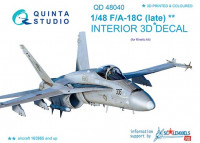 Quinta studio QD48040 F/A-18C (late) (for Kinetic kit) 3D декаль интерьера кабины 1/48