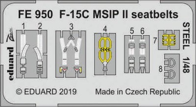 Eduard FE950 1/48 F-15C MSIP II seatbelts STEEL (G.W.H.)
