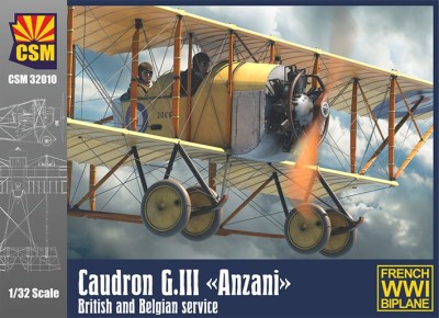 Copper State Models CSM32010 Самолет Caudron G.III Anzani, британская и бельгийская служба 1/32
