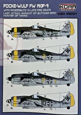 Kora Model CSD4807 Fw 190F-9 w/ Panzerblitz I late fire grate 1/48