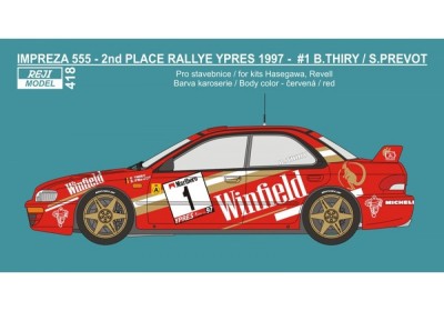 Reji Model JM418 Transkit Subaru Impreza 555 Rallye Ypres 1997 1/24