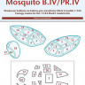 Peewit M144018 1/144 Canopy mask Mosquito B.IV/PR.IV (MARK1 MOD.)