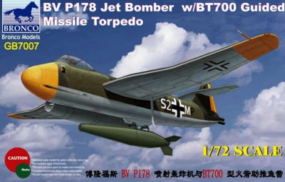 Bronco GB7007 Blohm &amp; Voss BV P178 Bomber Jet w/BT700 1/72