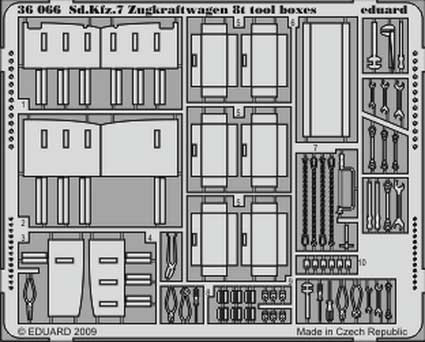 Eduard 36066 Sd.Kfz.7 Zugkraftwagen 8t tool boxes TRU