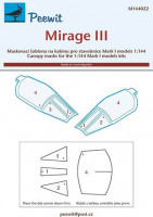 Peewit PW-M144022 1/144 Canopy mask Mirage III (MARK 1 MODEL)
