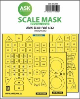 Art Scale 200-M32066 Aichi D3A1 Val wheels and canopy frame paint mask (inside and outside) 1/32