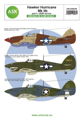 Art Scale 200-D48049 Hawker Hurricane Mk.IIB part 5 USAAF service 1/48