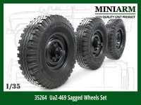 Miniarm 35264 УаЗ-469 Набор колес под нагрузкой (+ запаска) 1/35