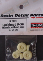 Kora Model D7279 Wheels without disc for Lockheed P-38 1/72