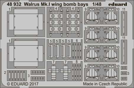 Eduard 48932 Walrus Mk.I wing bomb bays 1/48
