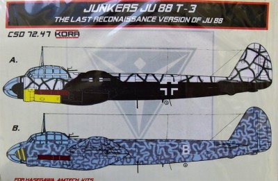 Kora Model CSD7247 Junkers Ju 88 T-3 Conv.set&amp;decal (HAS,AMT) 1/72