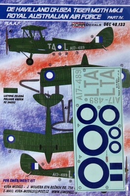 Kora Model DEC48133 DH.82A Tiger Moth Mk.II (RAAF) Pt.IV декали 1/48