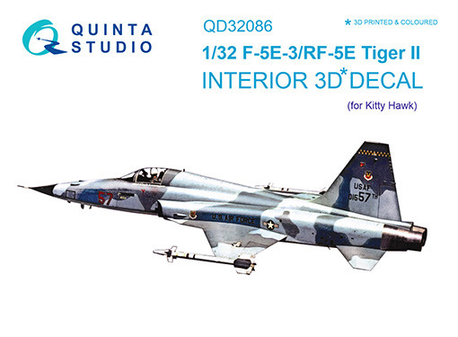 Quinta Studio QD32086 F-5E/RF-5E (для модели KittyHawk) 3D Декаль интерьера кабины 1/32