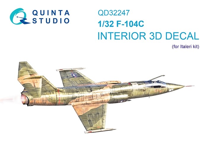 Quinta Studio QD32247 F-104C (Italeri) 3D Декаль интерьера кабины 1/32
