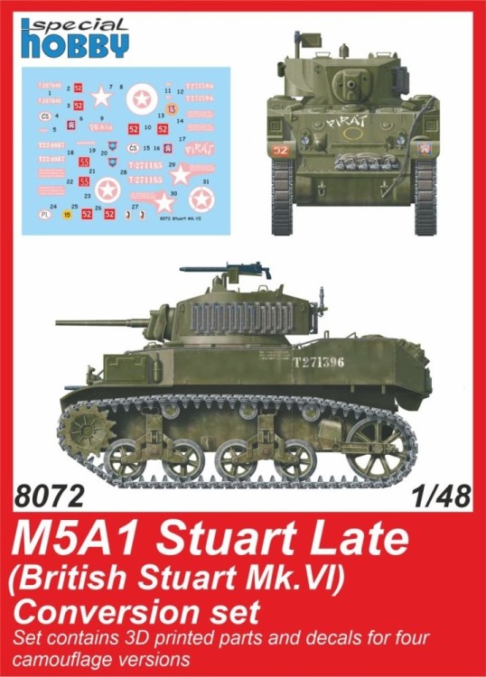 CMK SP8072 M5A1 Stuart Late - Conversion Set (4x camo) 1/48