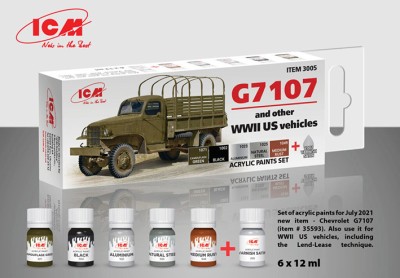 ICM C3005 Набор акриловых красок для G7107 и другой техники США 2 МВ