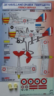 Kora Model DEC72298 DH.82A Tiger Moth French Service Pt.1 декали декали 1/72